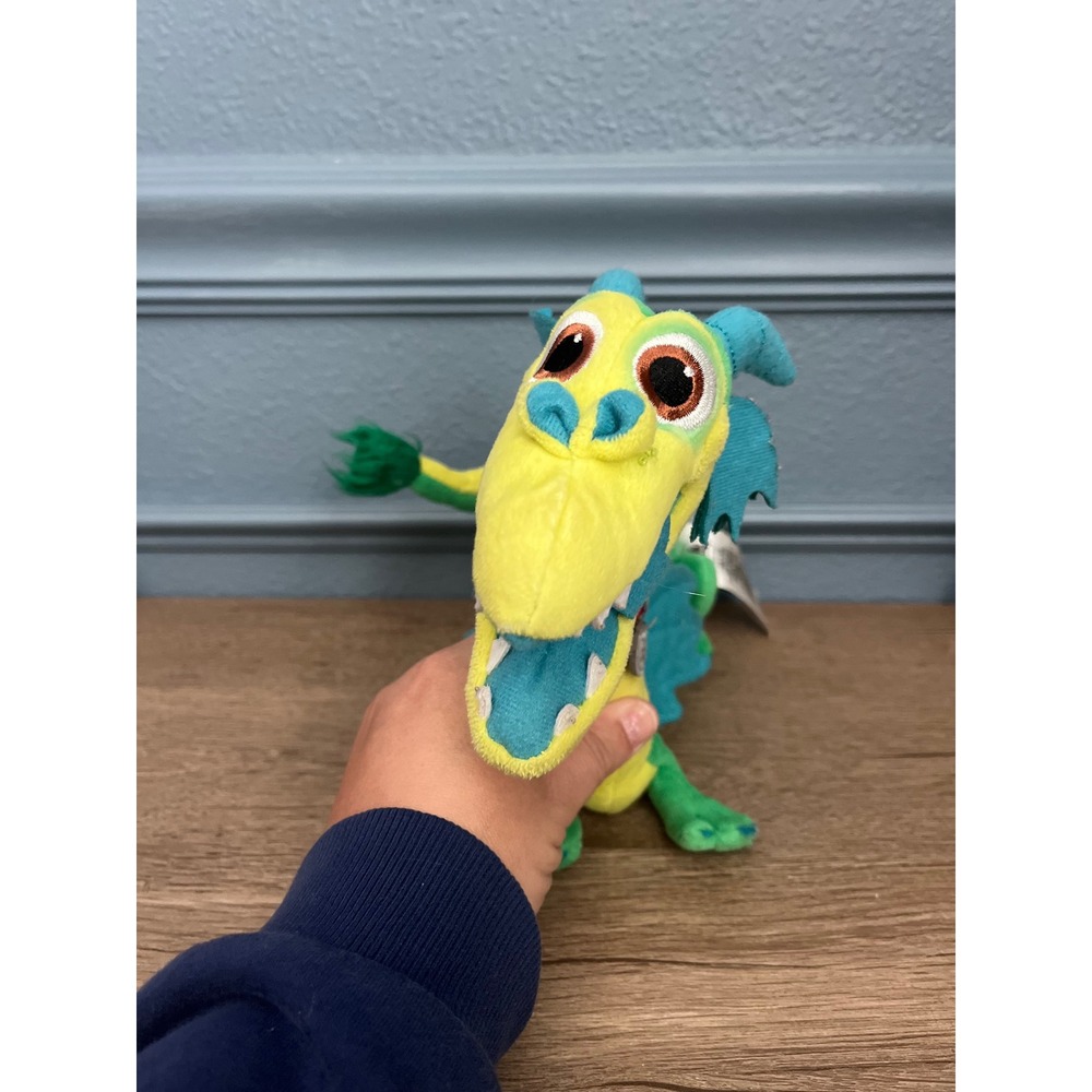 Disney Pixar Luca Dragon Plush Green Yellow Teal Small Stuffed Animal Toy